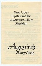 Augustine&#39;s Country Dining Menu Lawrence Gallery Sheridan Oregon  - £13.95 GBP