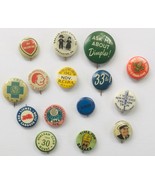 15 Vintage Advertising &amp; Assorted Collectible Pinback Buttons - €42,88 EUR