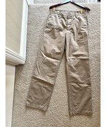 Gap Khakis Pants Mens 34x33 Beige Relaxed Fit Flat Front Pants - $297.19 MXN