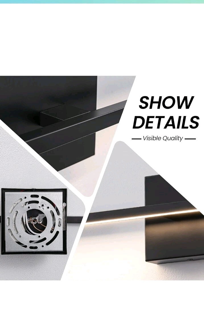 CCYCOL 24 Inch Black Vanity Light Led Bar Over Mirror Dimmable Wall Sconce New Item image 3