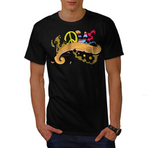 Wellcoda Love Peace No War Mens T-shirt, Flower Graphic Design Printed Tee - $18.61+