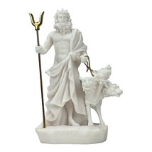 Hades Pluto God of Underworld &amp; Cerberus Cast Marble Statue Sculpture 6.29 in - £28.94 GBP