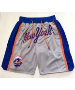 New York Mets Baseball Shorts Men's Stitched gray with Pockets S-3XL - £39.25 GBP