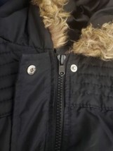 Old Navy Womens Girls Jacket Coat with Faux Fur Hood Black - Size Large - £11.67 GBP
