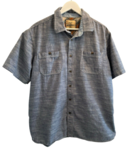 Outdoor Life Canvas Shirt Mens XL Button Front Chest Pockets Blue - $23.09