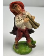 Vintage Nativity Bagpipe Player Chalkware Italy 4” H Repaired - $14.84