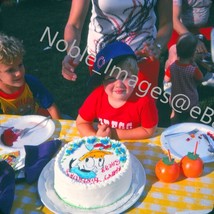 1979 Boys Birthday, Cake in Cubs Hat Chicago Kodachrome 35mm Slide - £3.15 GBP