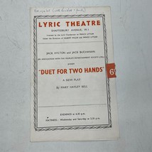 Playbill Theater Program Lyric Theatre Duet For Two Hands - £12.61 GBP