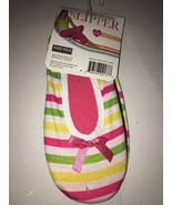 Blue Star fashion ballerina house slipper-S/M SZ 6-8-red green yellow &amp; ... - $14.73