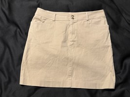 CHAPS Women’s Khaki Stretch Skirt Size 12 Cotton Blend Business Casual B... - $337.88 MXN