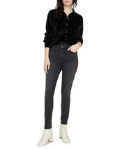 Sanctuary Women&#39;s Velour Work Long Sleeve Shirt, Black, S - £31.85 GBP