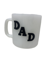 Vintage MCM DAD White Milk Glass Coffee Mug Cup Glasbake Black Lettering... - £8.69 GBP