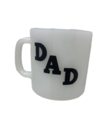 Vintage MCM DAD White Milk Glass Coffee Mug Cup Glasbake Black Lettering... - £8.62 GBP