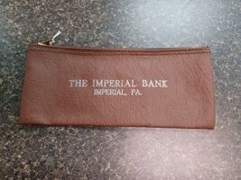 Vtg Imperial Bank Imperial PA Bank Bag Zippered - $19.79