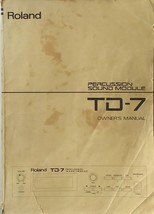 Roland TD-7 Midi Drum Module Original Owner&#39;s Manual Book, Made in Japan. - £26.78 GBP