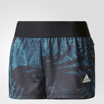 ADIDAS CF9277 Botanical Pattern Run SPORT Shorts Black / Green ( S ) - £58.04 GBP