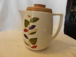 Coastal Cocktails Leaf Design Teapot Pitcher Bamboo Lid Modern Style Cof... - $38.00