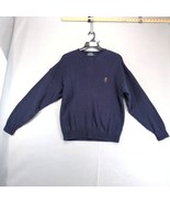 Vtg Chaps Ralph Lauren Pullover Navy Knit Sweater Mens XL Handframe 80s ... - $50.56 CAD