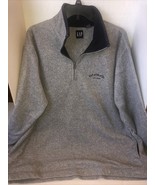 GAP Athletic Quarter Zip Pullover Sweatshirt Gray Large Fleece Men&#39;s Casual - $21.65