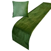 Green Velvet Plush - Velvet Green Decorative Bed Runner and Pillow Cover - $55.09+