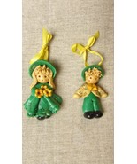 Vintage Handmade Dough Boy &amp; Girl Hanging Decorations - $461.80 MXN