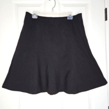 Ann Taylor LOFT Black Ponte Seamed Flare Skirt Size Large Tall LT Elastic Waist - £21.70 GBP