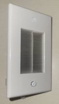 6 New white Brush Wall Plate single 1 Gang, with cut in ring or LV ring - $11.87