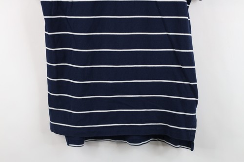 Vintage 90s Ralph Lauren Mens Medium Faded Striped Collared Golf Polo Shirt Blue Item image 3