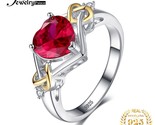 E knot created red ruby 925 sterling silver ring for women statement gemstone gold thumb155 crop
