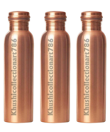 Handmade Copper Water Drinking Bottle Smooth Joint Free Ayurveda 1000ML ... - £37.53 GBP