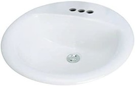 Self-Rimming Drop-In 4&quot; Centerset Preston Lavatory, White, By Transolid. - $79.96