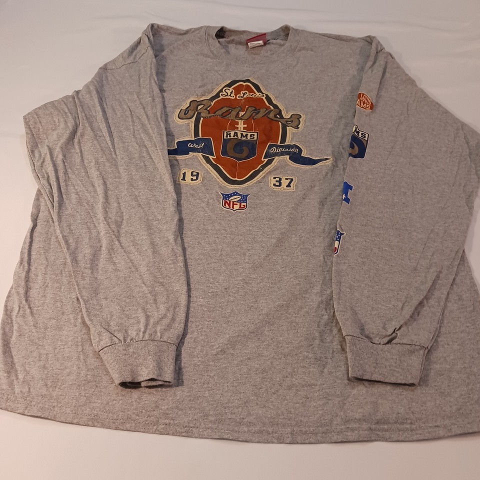 NFL St Louis Rams West Division Men's Gray T-Shirt Long Sleeve Size 2XL Item image 8