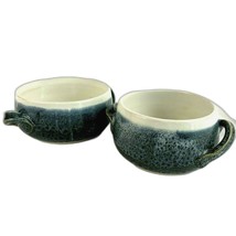 Handmade Pottery Bowls Dip Serving Soup Blue 3.5&quot; 4&quot; - $14.55