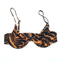 Naked Wardrobe Bikini Top Underwire Tiger Stripe Black Orange S - £5.49 GBP