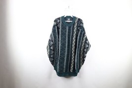 Vintage 90s Coogi Style Mens XLT Ed Bassmaster Geometric Knit Cosby Dad Sweater - £55.35 GBP