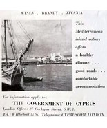 1952 Island Of Cyprus Travel Destination Advertisement Sphere UK Import ... - $28.05 CAD