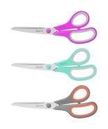 Scissors, 8&quot; Multipurpose Scissors Bulk Ultra Sharp Shears, Comfort-Grip... - £15.72 GBP