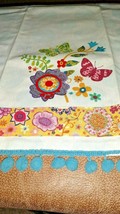 Tea Towels Joann Fabric 2013 Blue Tassels Stamped Butterflies Outlined F... - $9.99