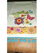 Tea Towels Joann Fabric 2013 Blue Tassels Stamped Butterflies Outlined F... - £7.83 GBP