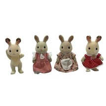 Calico Critters Sylvanian Families Hopscotch Gray Bunny Rabbit Family Lot of 4 - £15.98 GBP