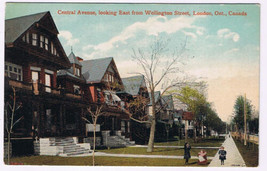 Postcard London Ontario Central Ave Looking East From Wellington St Early 1900s - $6.15