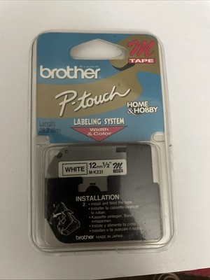 NEW Brother P-touch M Tape 12mm 1/2&quot; White M-K231 26.2&#39; 8m Sealed Genuin... - $4.49