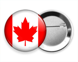 CANADIAN MAPLE LEAF CANADA RED WHITE FLAG SYMBOL HD PIN PINBACK BUTTON G... - $13.49+