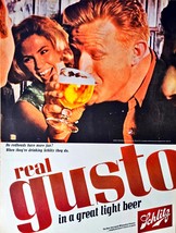 Schlitz the real gusto light beer party mancave-1965 Vintage Print Ad - $185.78 MXN