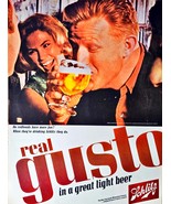 Schlitz the real gusto light beer party mancave-1965 Vintage Print Ad - $183.71 MXN