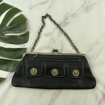 Cynthia Rowley Vintage Y2k Black Leather Purse Bag Shoulder Chain Strap ... - $528.15 MXN