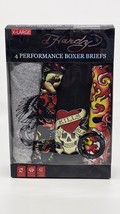 ED Hardy Men&#39;s Size XL 40 - 42 (4) Pack Graphic Performance Boxer Briefs... - $31.67