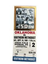 1995 Oklahoma Sooners SMU Southern Methodist Football Ticket Stub OU Norman - £7.90 GBP