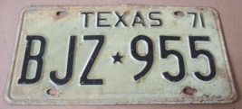 Vintage 1971 Texas License Plate Bjz Star Separator 955 Barn Find - £7.16 GBP