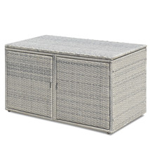 8 Gallon Wicker Storage Bin Deck Box Cabinet Container Box Shelf Cushion... - £168.08 GBP